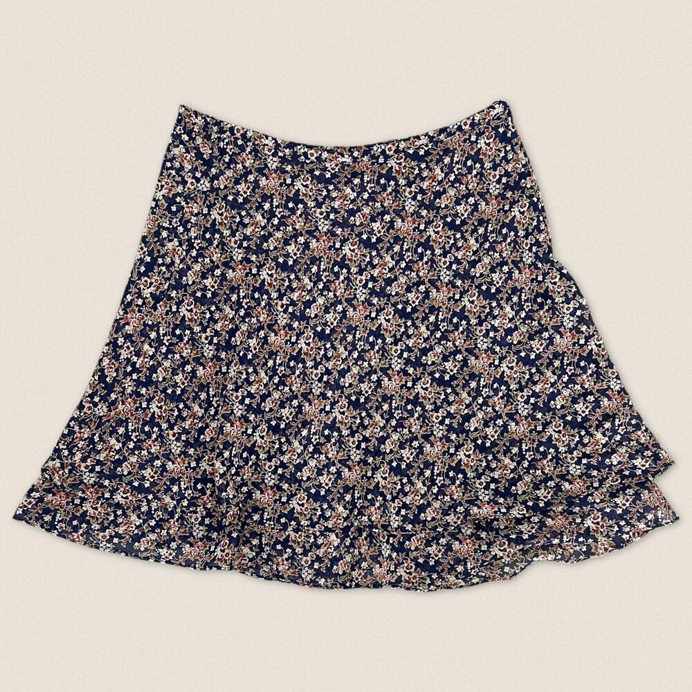Vintage Floral Midi Tiered Skirt | Express | Size Medium